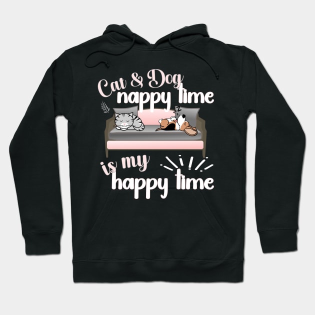 CAT AND DOG NAP CUTE DESIGN Hoodie by KathyNoNoise